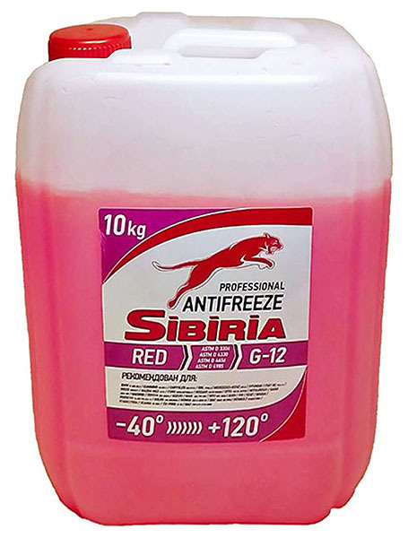 Антифриз Sibiria красный 10 кг.
